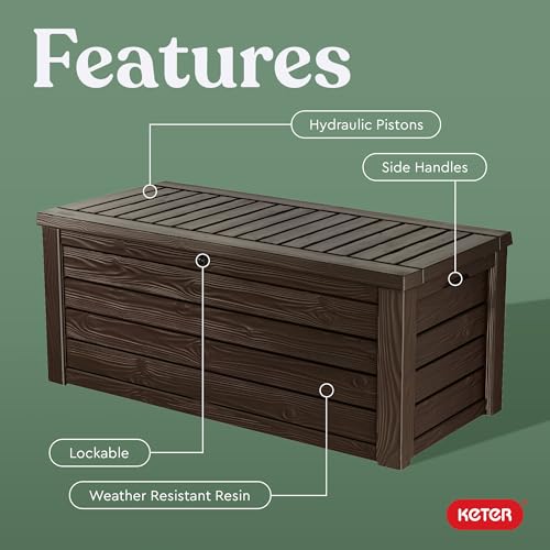 Keter Westwood Brown 150 Gallon Outdoor Storage Box & Bench