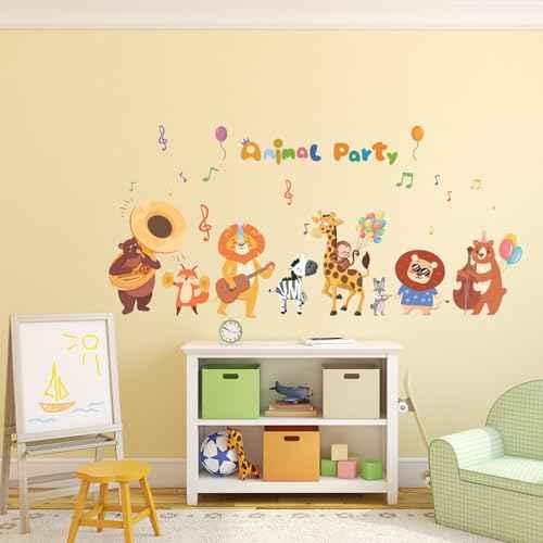 Kids Playroom Animals Wall Stickers Large,Color Nursery Daycare Wall Decals,Cute Wall Corner Decor for Preschool,Door,Window,Toddler,Boys,Girls,Bedroom.