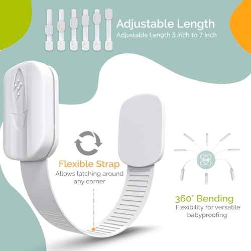 Yolay Child Proof Cabinet Locks Baby Proofing (12-Pack) Child Safety Locks with Baby Proof Multi-Purpose Lock for Cabinets, Drawers, Fridge, Trash Can, Cupboard with Adhesive Drawer Door Latches