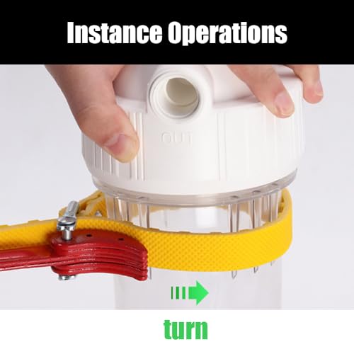 8 Inch Belt Strap Wrench, Multi-Purpose Adjustable Wrench for Water & Oil Filter Replacement, Steel Handle, PVC Pipe Joints