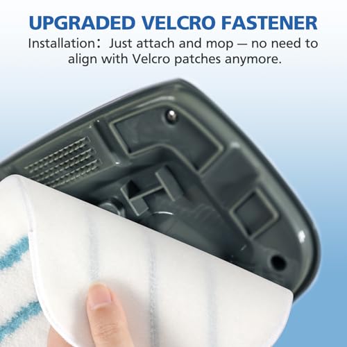 6 Pack Replacement Steam Mop Pads for PurSteam ThermaPro 10-in-1, LINNIW (Velcro Whole-Back, 6-Tab Compatible) - Variation: 6