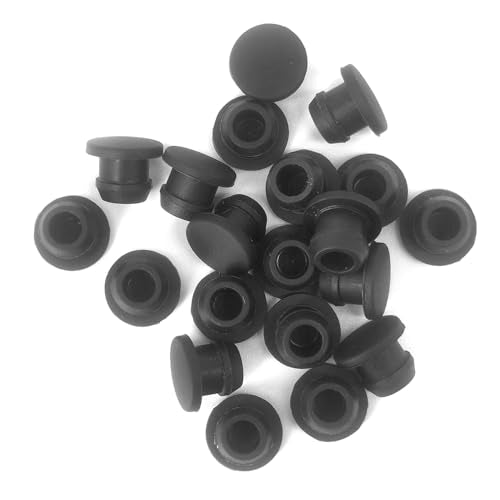 Alamic 20 Pack Silicone 1/4 Inch Hole Plugs Waterproof Sealing Rubber Fittings
