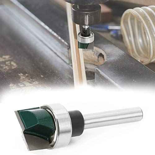 Yakamoz 1/4 Inch Shank Flush Trim Plunge Template Router Bit with Ball Bearing Hinge Mortising Router Bit Cutter Woodworking Tool, 3/4" Cutting Diameter