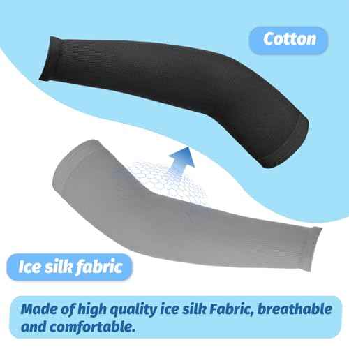 3 Pairs Kids Arm Sleeves, UV Sun Protection Arm Sleeves for Men Women Upf 50 Compression Cooling Sleeves Outdoor Sport Breathable Elastic Ice Sleeve for Youth Boys Girls Sports (Black White Grey)