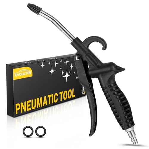 High Flow Air Blow Gun with Rubber Guard, Air Nozzle Blower Gun Angle Bent Jet Nozzle & 1/4" Standard Quick Plug, Air Gun for Air Compressor Accessories Pneumatic for Dust Removal Cleaning Tool