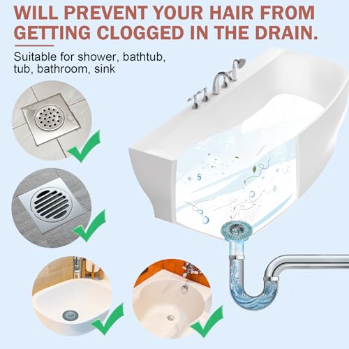 Gotega 5 Pack Sink Drain Strainers - Flexible Hair Catchers for Bathroom, Shower, Kitchen Drain - Multiple Colors