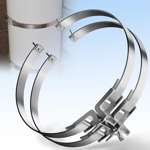 2 Sets Universal Water Heater Earthquake Strap Kit for Up to 80-Gallon Tanks – Secure Mounting Brackets with Install Accessories