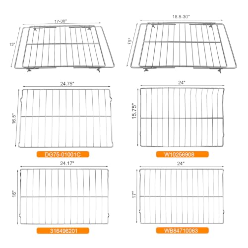 Aiwaiufu Adjustable Extendable Oven Rack - Chrome Plated Iron, 17"-30" Wide, 12.5" Deep, 1 Pack, Iron
