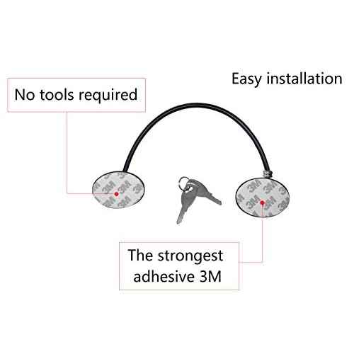 REZIPO - Refrigerator Door Lock with 2 Keys, File Drawer Lock, Freezer Door Lock and Child Safety Cabinet Lock by REZIPO Black