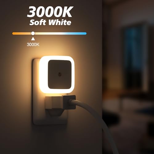 Sujeet Warm White Night Light Pack of 8 Plug-in Wall Night Lamps Dusk to Dawn LED