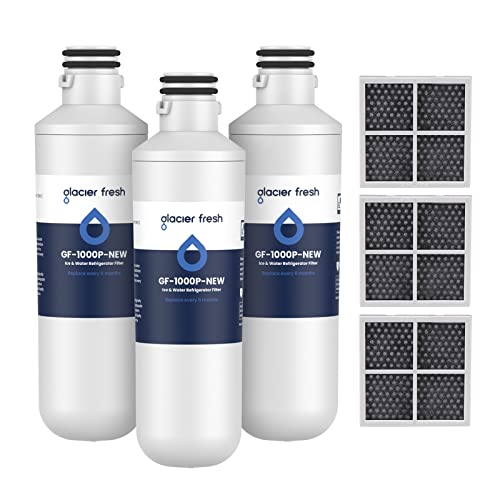 GLACIER FRESH 3+3 Pack Refrigerator Water & Air Filter Replacement Set – LT1000PC & LT120F Compatible