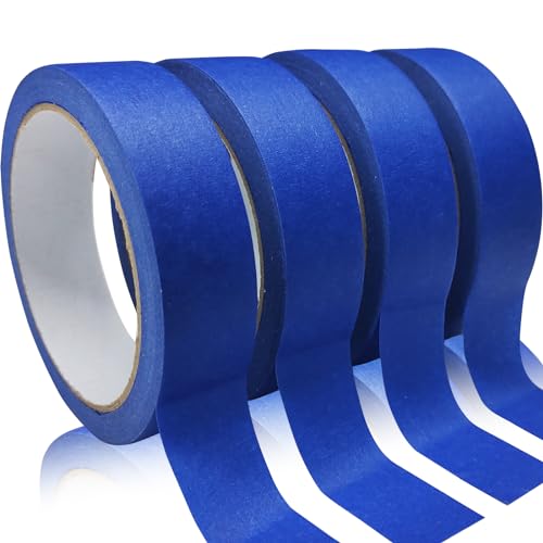 SmaringRobot 4 Rolls Blue Painter's Masking Tape - 0.94in x 22yd, No Residue, Indoor & Outdoor Use