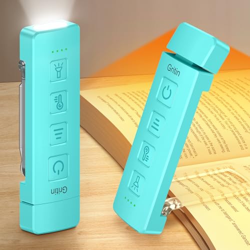 Gritin 2026 Gen 2 Rechargeable Blue Book Light 2-in-1 Reading & Torch