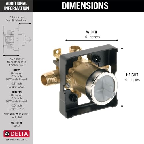 Delta R10000-UNWS MultiChoice Universal Tub and Shower Valve Brass Standard
