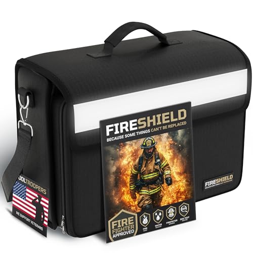 Fireproof Document Bag 5200°F Waterproof Safe Organizer with Shoulder Strap