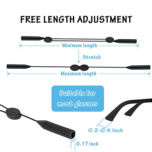 4 Pack Adjustable Glasses Strap, Durable and Waterproof Eyeglasses Retainer, Anti-Slip Sunglasses Holder
