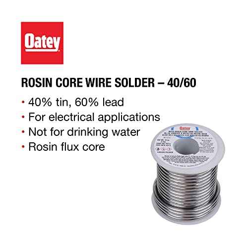 OATEY 21212 Rosin Leaded Core Solder, 1/8 In Dia, Silvery Grey, 1 Lb