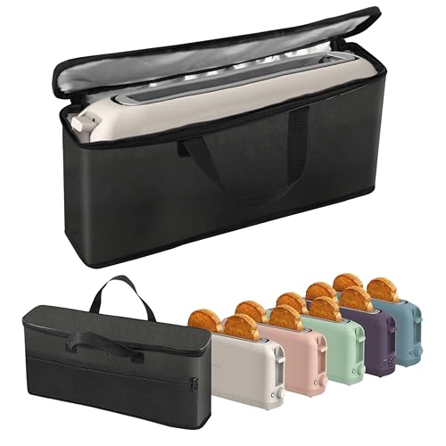 Portable Toaster Carrying Case, Waterproof Heat-Resistant 2-Slice Slim Toaster Bag with Aluminum Lining