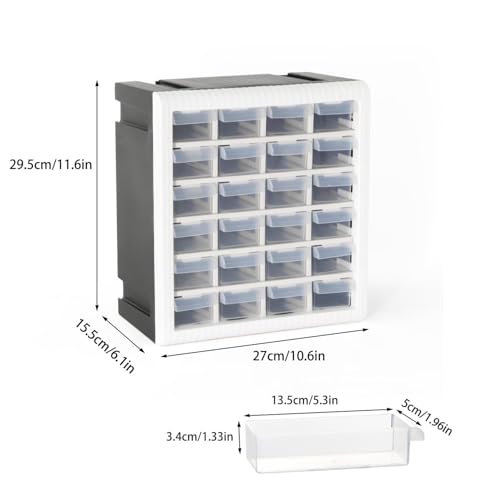 Gonice 24-Drawer Plastic Hardware Organizer, Screw/Nuts & Small Parts Storage Cabinet (Screw Organizer variation)