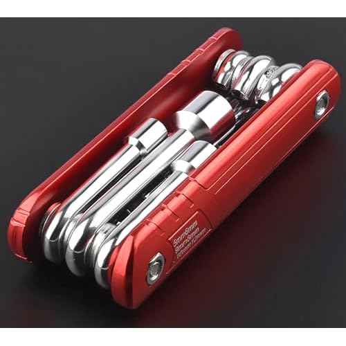 YIKANGHENG 6 In 1 Socket Wrench Sets, 45 Carbon Steel Foldable Metric Multi Function Outter Hexagon Spanner, Socket for Household and Repairing (Metric)