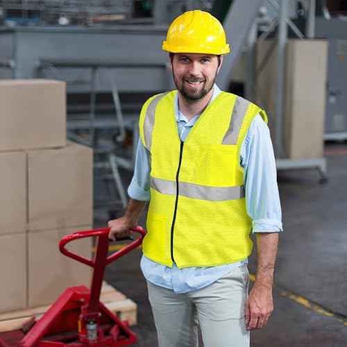 AYKRM 2 Pockets Reflective Safety Vest High Visibility Class II Mesh Vest for Women & Men Meets ANSI Standards