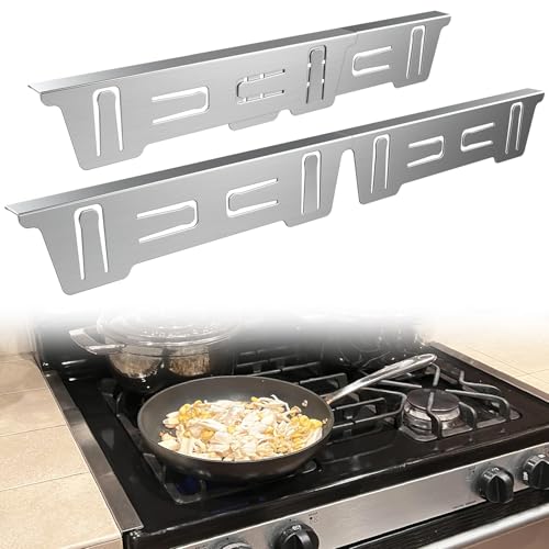 VAYAGARDEN Silver Retractable Stove Gap Covers 13.8"–27.6" x 1" (2 Pack)