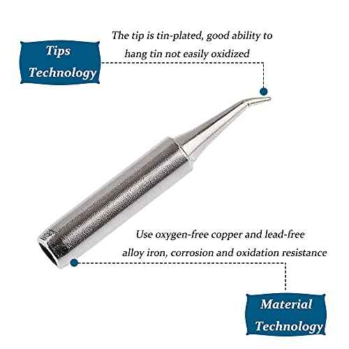 10 Pieces Soldering Iron Tips, 900M-T Solder Welding Replacement Tip Kit for Hakko, Radio Shack, TENMA, ATTEN, Quick, Aoyue, Yihua Soldering Station (900M-T-IS)