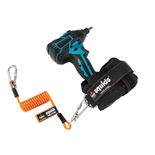 Ergodyne Squids 3130M Coiled Cable Tool Lanyard with Dual Stainless Steel Carabiners, 5 Pounds