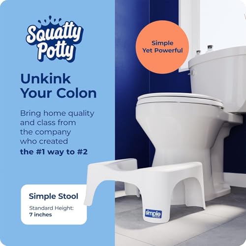 Squatty Potty Simple Curve Toilet Stool 7 Inch White Bathroom Accessory
