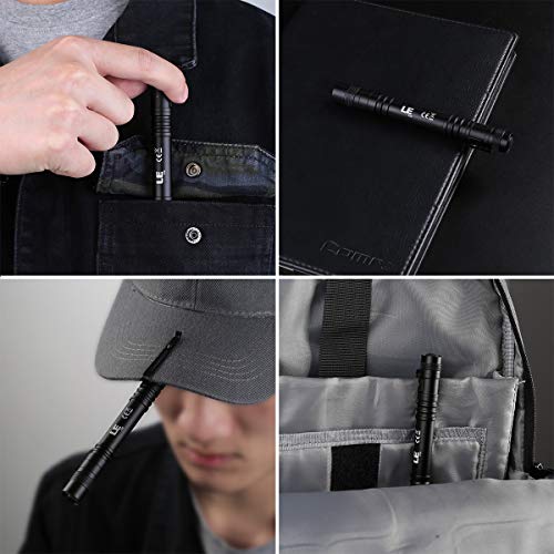 Lepro Black LED Pen Flashlight 2 Pack - Waterproof Mini Pocket Work Light