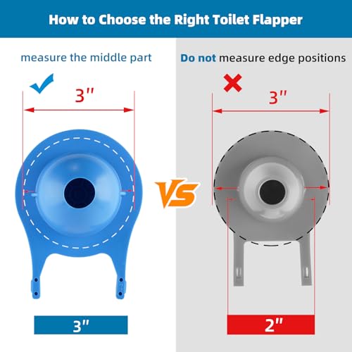 Hibbent 3-Inch Toilet Flapper Replacement for Gerber 99-788, Water Saving, Stainless Steel Chain, Easy Install