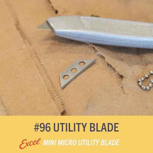 Excel Blades #96 Mini Utility Knife Blades, 10-Pack Premium Carbon Steel Replacement Blades for Box Cutters, Utility Knives, and Crafting Tools ? Multipurpose Precision Cutting Blade, Made in the USA