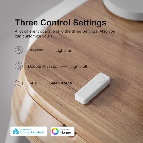 THIRDREALITY White ZigBee Smart Button 3-Way Remote Control Hub Compatible