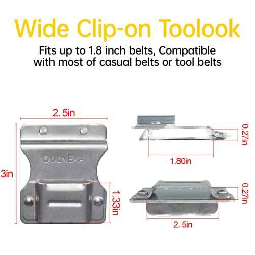 Clip On Tool Belt Drill Holder, Holster Tool Belt Clip for Tape Measure Holder Clip Holster Cordless Drill, Impact, Nailer, Any Tools with Hanger Clips