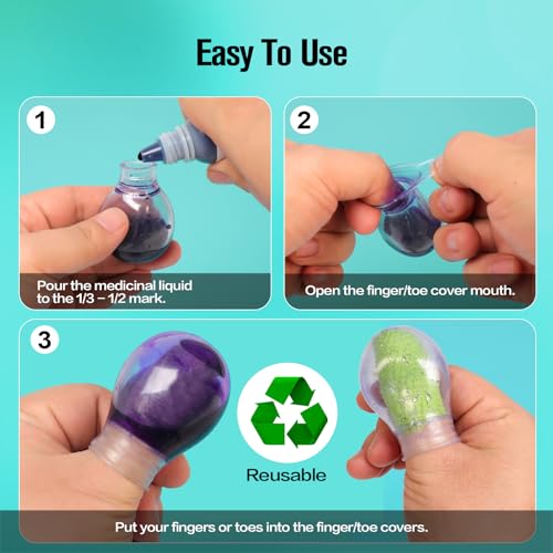 Waterproof Toe & Finger Cover ? Durable Shower Sleeves for Bathing, Pedicures, Manicures, Nail Care ? Comfort-Fit Waterproof Sleeves for Toes & Fingers(4 Large)