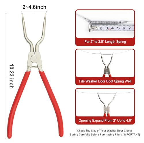 Sporthfish Washing Machine Inner/Outer Spring Removal Tool - Red, Fits LG/Samsung 4986ER0004F/B/G & TJTSE-1 1268535 AH3569695 PS3569695 EA3569695