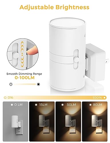 L LOHAS LED Night Light Plug in Soft White Dimmable Nightlight - Model 2