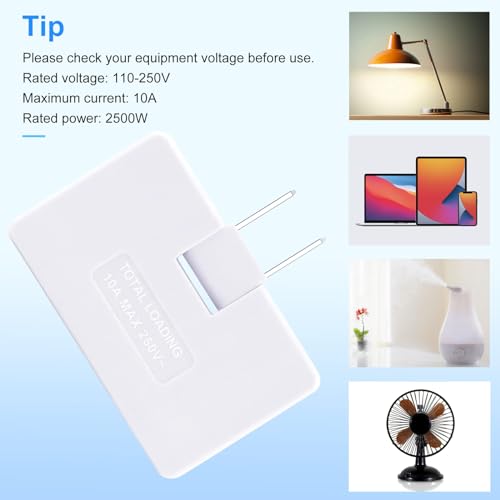 Romeda 3-Pack White Flat Wall Outlet Extenders Foldable 3-Way Adapter for Home & Travel