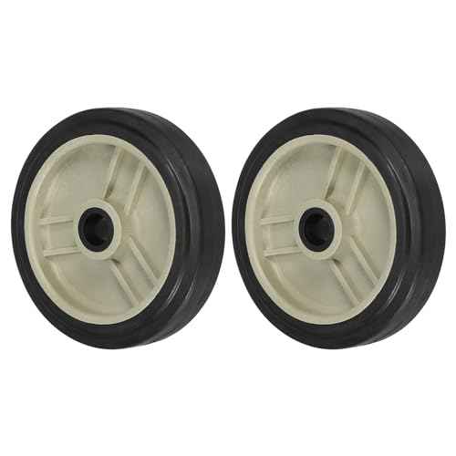 PATIKIL 4" Air Compressor Wheels, 2 Pcs Universal Air Compressor Wheel Replacement Parts with 0.5" Dia. Hole for Easy Mobility, Beige