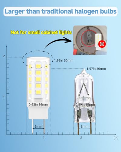 G8 LED Microwave Light Bulb 4W 120V 6000K 2Pack by Noobibaba, Fits GE/Samsung/LG