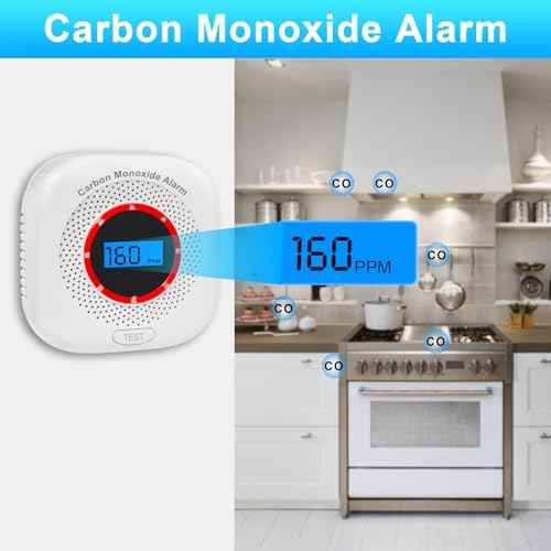 Carbon Monoxide Detectors,Carbon Monoxide Alarm/Monitor Battery Operated with Light&Digital LCD Display, Portable Traval CO Detector Alarm for Home,Bedroom,Office,RV,Warehouse