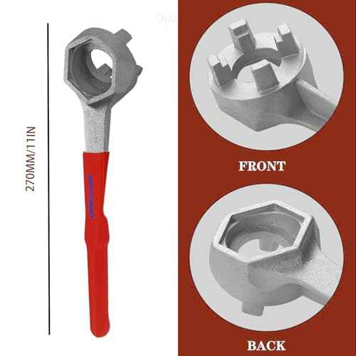 Aluminum Drum Wrench, Bung Wrench, Barrel Opener Tool for Opening 10 15 20 30 55 Gallon Drum, Fits 2" and 3/4" Bung Cap Red