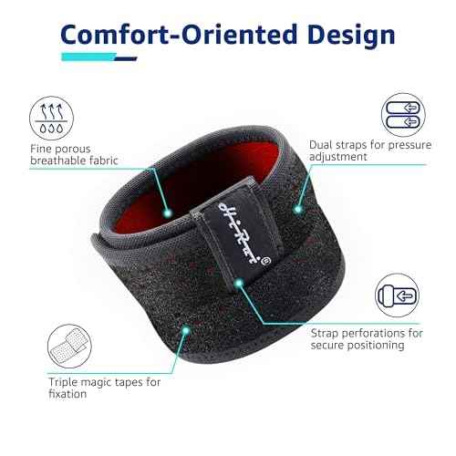 HiRui Wrist Brace for TFCC Tears, Adjustable Wristband Wrist Wraps Support for Fitness Weightlifting Tennis Tendonitis Carpal Tunnel Arthritis Pain Relief, One Size Adjustable (Black, 2 Pack)