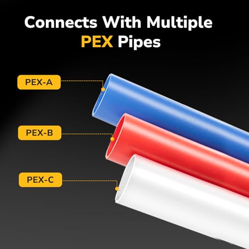 KAINGA 1/2" PEX Tee Fittings - Heavy-Duty Brass, Leak-Resistant, 5 Pack