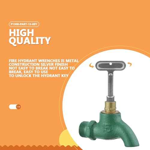 P1300-PART-13-KEY Fire Hydrant Water Spigot Key, Water Key for spigot for Wall Hydrant Water Spigot Lock/Outdoor Faucet Lock, Sink Wrench Faucet Tool, Fire Hydrant Key, Hose Bib Key