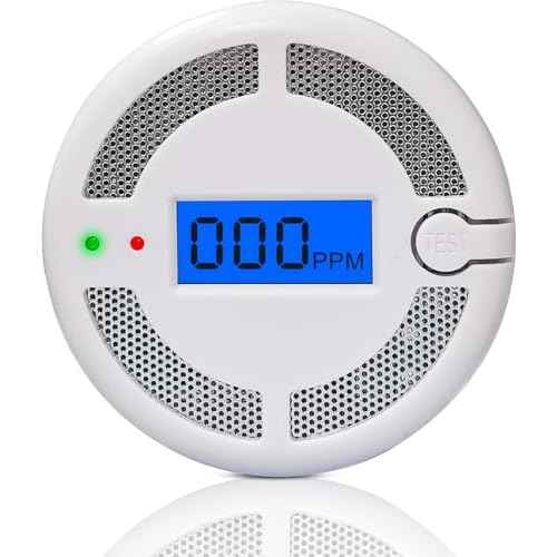 Carbon Monoxide Detectors with LED Digital Display, Portable Carbon Monoxide Alarms for Home, CO Alarm with UL2034, Replaceable Batteries (Batteries NOT Included),1 Pack