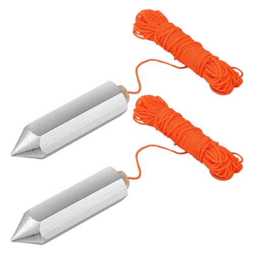 Relaxweex 2 Pcs Hexagon Steel Plumb Bob, 8 oz with 15 ft String,