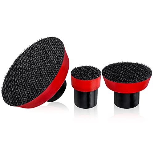 Mesee 3 Pieces Hook and Loop Backing Pad for Angle Grinder, M14 Thread PU Polisher Backer Pad Plate Rotary Sanding Buffing Machine Accessories - 1 Inch/ 2 Inch/ 3 Inch