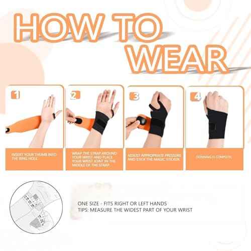 2 Pack Wrist Brace Support for Carpal Tunnel Pain Relief, Ultra Thin Elastic for Tear, Ulnar Wrist wraps Repetitive Wrist Use Injury, Fit Left or Right Hand, Small and Medium Hands Sizes