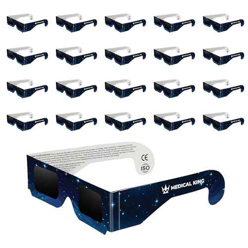 Medical king Solar Eclipse Glasses (10 pack) 2024 CE and ISO Certified Safe Shades for Direct Sun Viewing Approved 2024